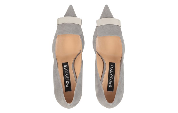 (W) SERGIO ROSSI Suede Pointed-Toe High Heels 'Grey' 圖 3