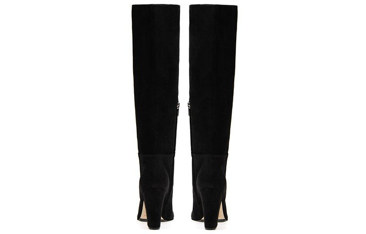 Shop (Women) SERGIO ROSSI Suede Pointed-Toe Tall Boots 'Black' A85412MCAZ013101000