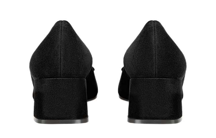 (W) SERGIO ROSSI Suede Square-Toe Mid-Heel 'Black' 圖 4