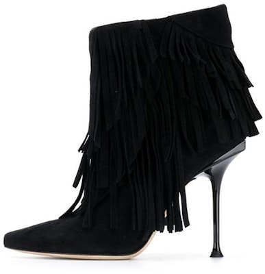 (Women) SERGIO ROSSI Tassel Leather Ankle Boots 'Black' A84751MCA1041000 Buy (Women) SERGIO ROSSI Tassel Leather Ankle Boots 'Black' A84751MCA1041000