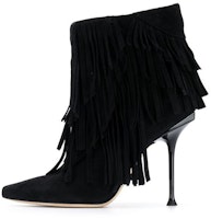 (Women) SERGIO ROSSI Tassel Leather Ankle Boots 'Black' A84751MCA1041000 (Women) SERGIO ROSSI Tassel Leather Ankle Boots 'Black' A84751MCA1041000