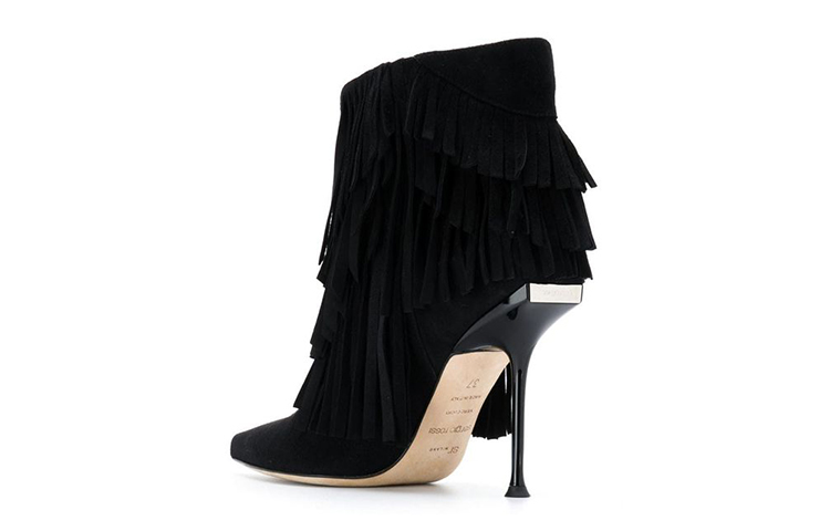 Lookbook (W) SERGIO ROSSI Sepatu Boot Kulit Ankle Berumbai 'Hitam' A84751MCA1041000