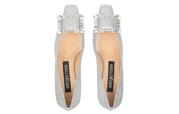 Lookbook (W) SEPATU SERGIO ROSSI Twenty High Heels 'Crystal Buckle Silver' untuk Wanita A92861MTE1018102154