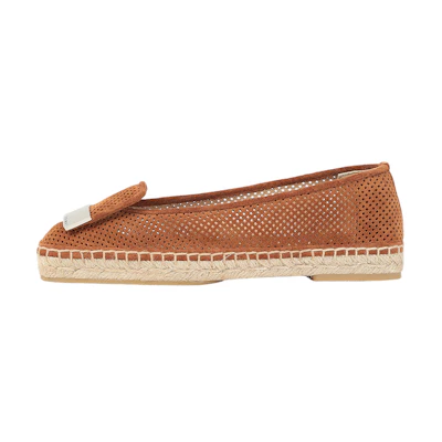 (W) SERGIO ROSSI Velvet Espadrille Flats 'Brown'