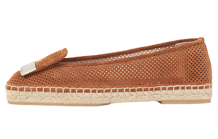 (Women) SERGIO ROSSI Velvet Espadrille Flats 'Brown' A94490MFI4714102230