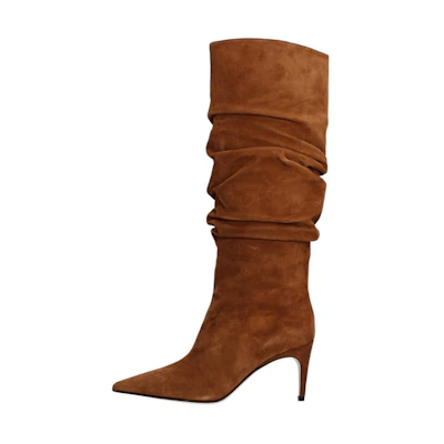 (W) SERGIO ROSSI Velvet High-Top Boots 'Brown'