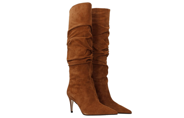 (W) SERGIO ROSSI Velvet High-Top Boots 'Brown' 圖 2