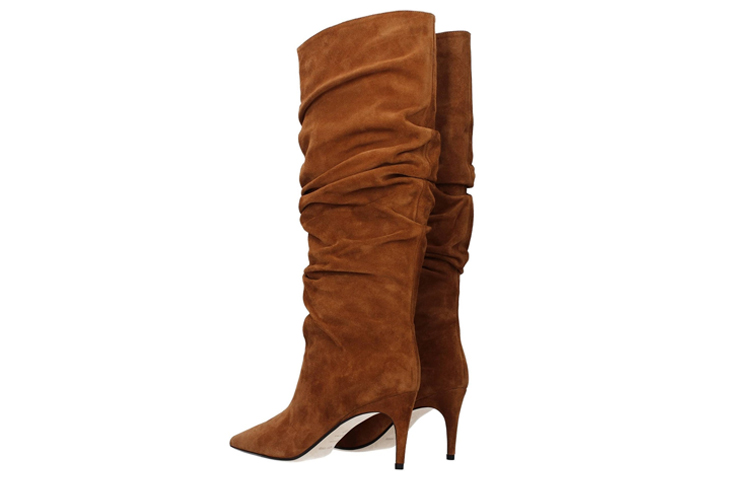 (W) SERGIO ROSSI Velvet High-Top Boots 'Brown' 圖 4