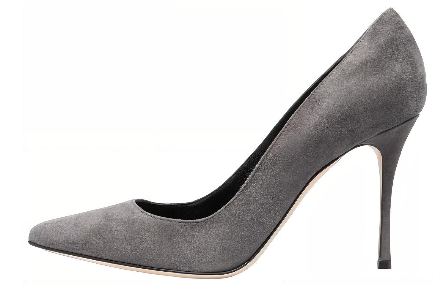 (Women) SERGIO ROSSI Velvet High Heels 'Stiletto Fashion Slip-On' A43843MCAZ011101347