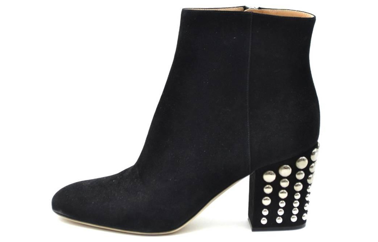 (W) SERGIO ROSSI Velvet Leather Fashion Zip Ankle Boots 'Black'