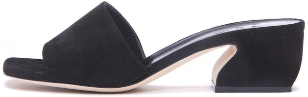 (Women) SERGIO ROSSI Velvet Mule 'Black Block Heel' A93750MCAM331000 (Women) SERGIO ROSSI Velvet Mule 'Black Block Heel' A93750MCAM331000