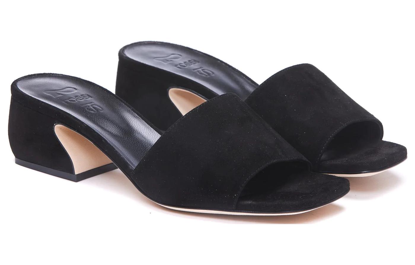 Order (W) SERGIO ROSSI Mule de Terciopelo "Tacón Cuadrado Negro" A93750MCAM331000