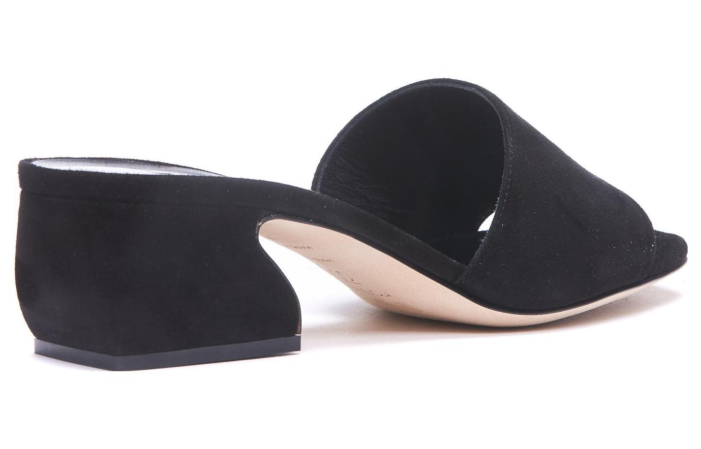 Lookbook (W) SERGIO ROSSI Mule de Terciopelo "Tacón Cuadrado Negro" A93750MCAM331000