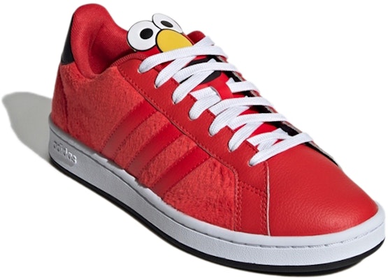 (W) adidas Sesame Street x neo Unisex Grand Court Low-Top Sneakers Merah/Hitam GX3695 Lookbook (W) adidas Sesame Street x neo Unisex Grand Court Low-Top Sneakers Merah/Hitam GX3695