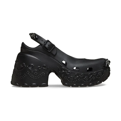 (W) Simone Rocha Crocs Ballerina Platform Clog Black