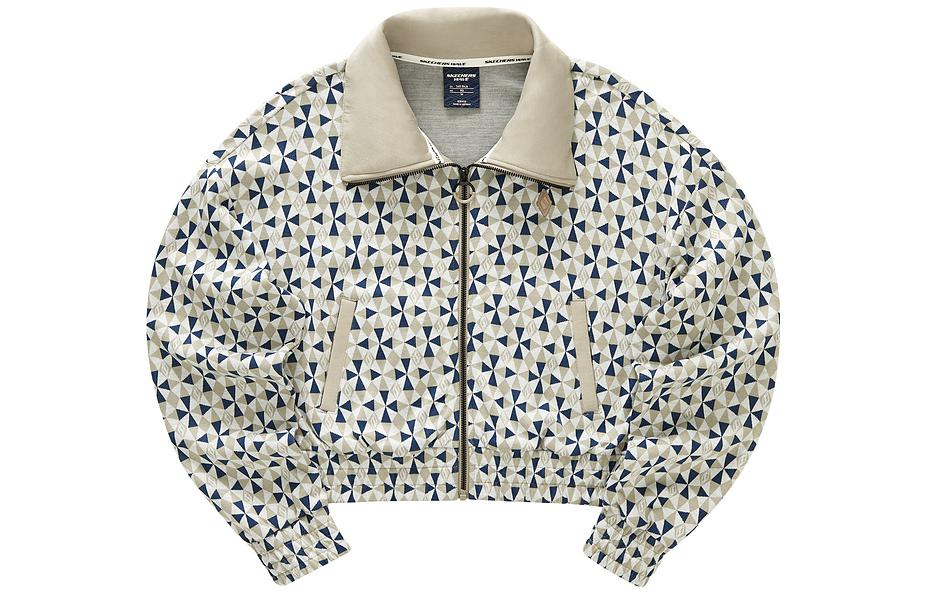 (Women) Skechers  Short Stand Collar Zip-Up Jacket with Logo Print. L422W081