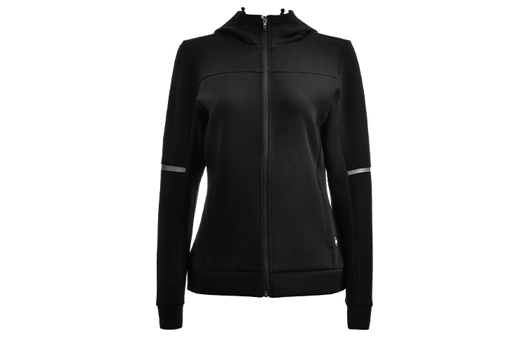 (Women) Skechers Active Series Solid Zipper Hoodie Jacket in Carbon Black P322W020-0018