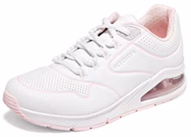 Lookbook Skechers 氣墊運動休閒 低筒 板鞋 女款 白粉