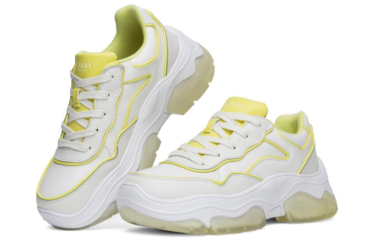 (W) Skechers AMP'D Sport Shoes White/Yellow 圖 3