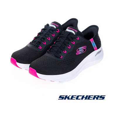 (W) Skechers Arch Fit 2.0 Casual Shoes Pink Black