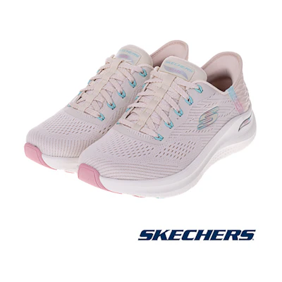 (W) Skechers Arch Fit 2.0 Wide Pink Athletic Shoes Powder