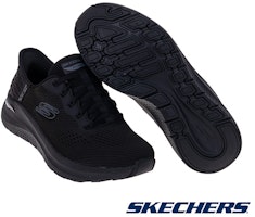 (W) SKECHERS Arch Fit 2.0 Kasut Sukan Hitam Wide Fit 150066WBBK Shop (W) SKECHERS Arch Fit 2.0 Kasut Sukan Hitam Wide Fit 150066WBBK