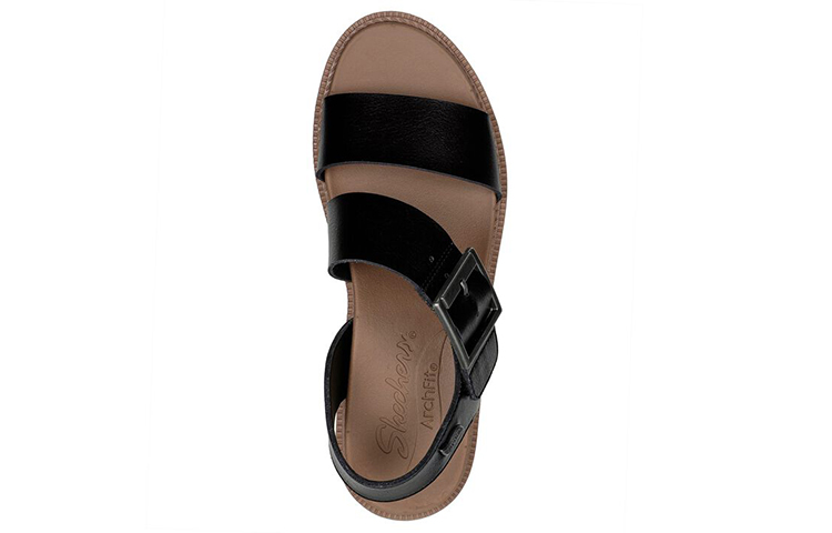 Shop (W) 斯凯奇 Arch Fit 黑色搭扣凉鞋 163336-BLK