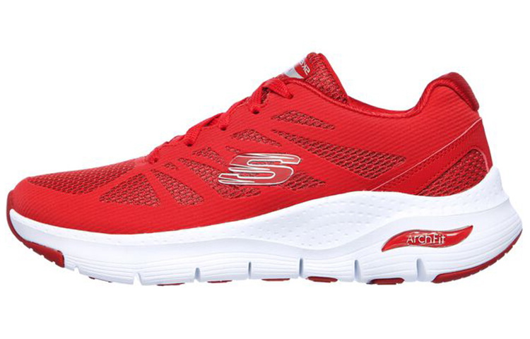 (W) Skechers Arch Fit 'Red Low-Top Running'