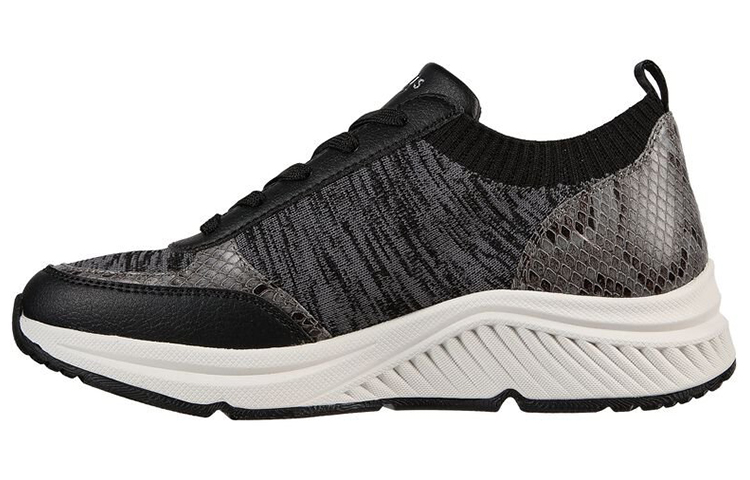 (Women) Skechers Arch Fit: S-Miles 'Slithering Steps Black' 155566-BLK