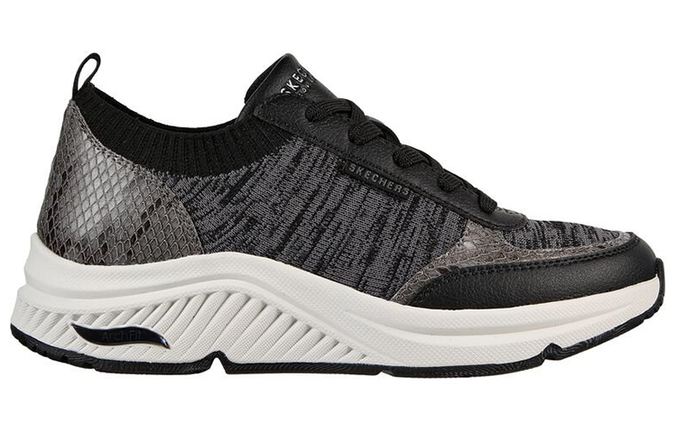 Order (Women) Skechers Arch Fit: S-Miles 'Slithering Steps Black' 155566-BLK