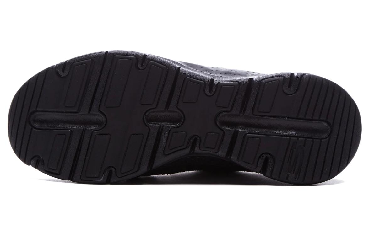 (W) Skechers Arch Fit High Spirits Suede Leather 'Black' 圖 6