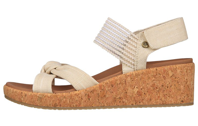 (Women) Skechers Arch Fit Beverlee-Juliet 'Natural Wedge Casual Sandals' 119350-NAT