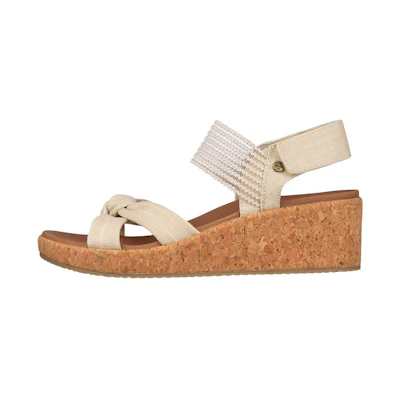 (W) Skechers Arch Fit Beverlee-Juliet 'Natural Wedge Casual Sandals'
