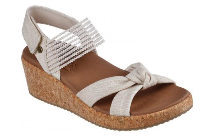 Lookbook (Women) Skechers Arch Fit Beverlee-Juliet 'Natural Wedge Casual Sandals' 119350-NAT