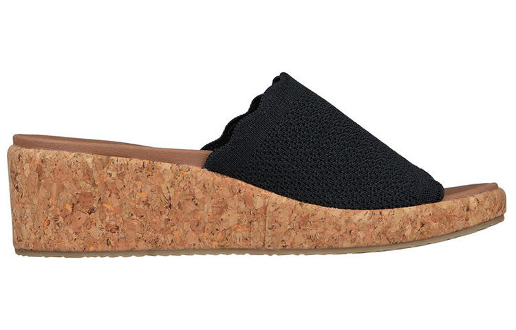 Order (Women) Skechers Arch Fit Beverlee 'Black Wedge Slide' 119329-BLK