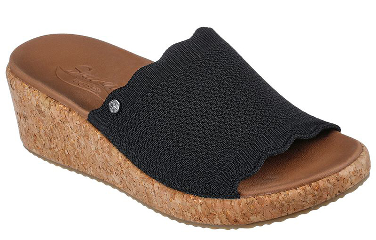 Lookbook (Women) Skechers Arch Fit Beverlee 'Black Wedge Slide' 119329-BLK