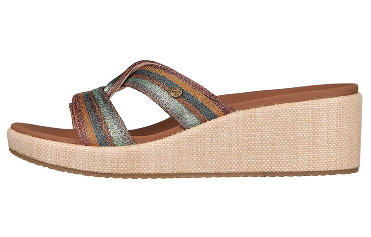 (Women) Skechers Arch Fit Beverlee 'Caramel Fashion Wedge Slide' 119259-MLT