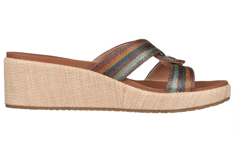 Order (W) Skechers Arch Fit Beverlee 'Caramel Fesyen Wedges Slide' 119259-MLT