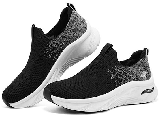 (W) 【女性用】スケッチャーズ アーチフィット D'LUX 'ブラックスリップオン' 149684-BLK 149684-BLK Lookbook (W) 【女性用】スケッチャーズ アーチフィット D'LUX 'ブラックスリップオン' 149684-BLK 149684-BLK