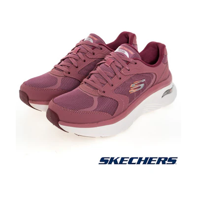 (W) SKECHERS Arch Fit Dlux Casual Shoes Pink Red