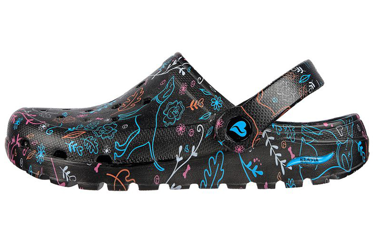 (Women) Skechers Arch Fit Footsteps 'Flower Pups Black' 111024-BKMT