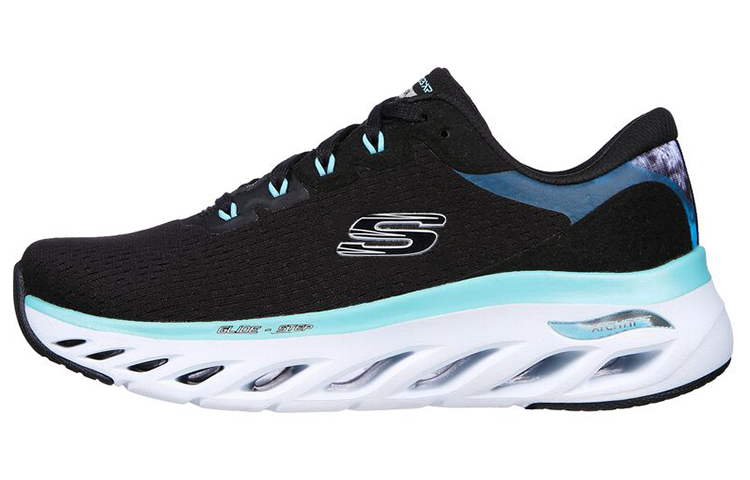 (Women) Skechers Arch Fit Glide-Step 'Black Blue' 149874-BKAQ