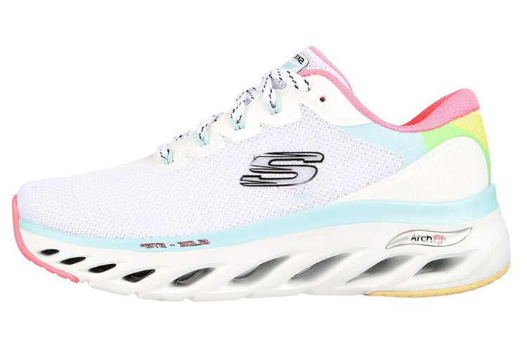 (Women) Skechers Arch Fit Glide-Step 'Highlighter White Multicolor' 149871-WMLT