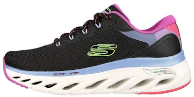 (Women) Skechers Arch Fit Glide-Step 'Highlighter Black Pink' 149871-BKMT (Women) Skechers Arch Fit Glide-Step 'Highlighter Black Pink' 149871-BKMT
