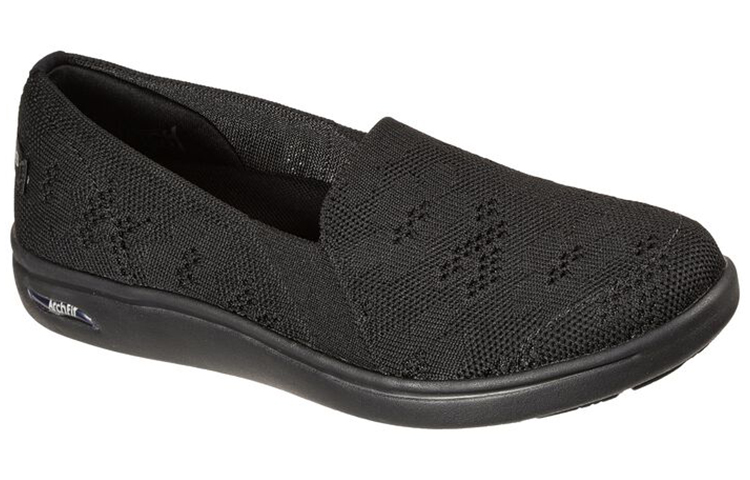 Lookbook (W) Skechers Arch Fit Rendah 'Hitam Murni' 136568-BBK