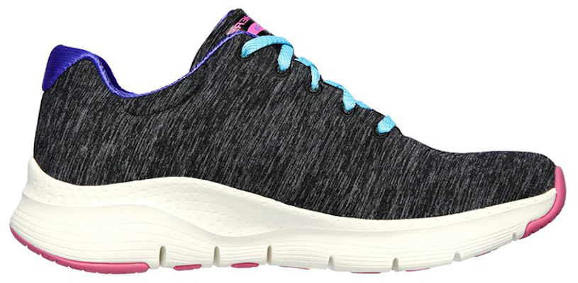 (Women) Skechers Arch Fit Pillow Walker 'Black Grey' 149165-BKMT Order (Women) Skechers Arch Fit Pillow Walker 'Black Grey' 149165-BKMT