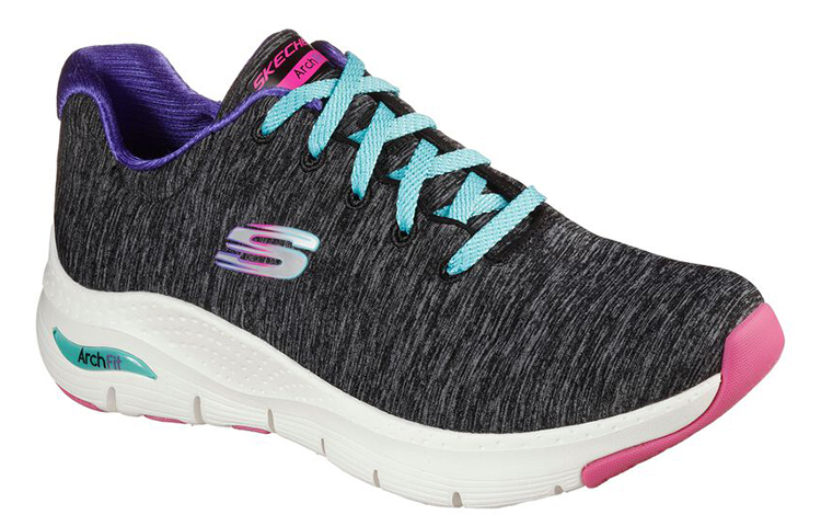 Lookbook (Women) Skechers Arch Fit Pillow Walker 'Black Grey' 149165-BKMT
