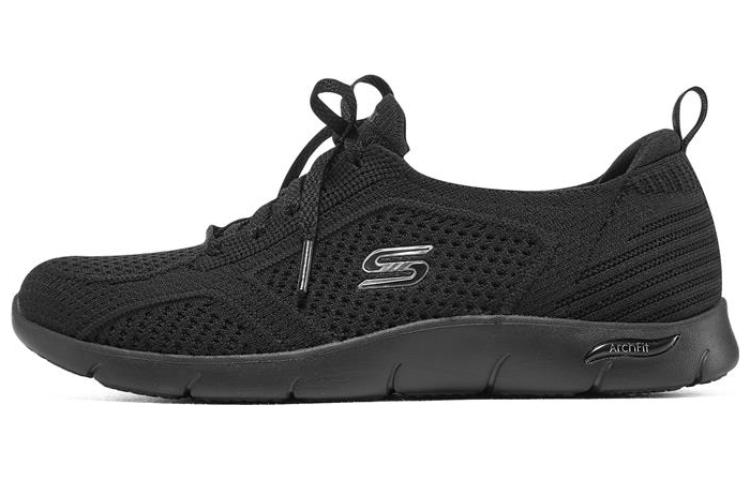 (Women) Skechers Arch Fit Refine 'Breathable Black Slip-On' 104249-BBK