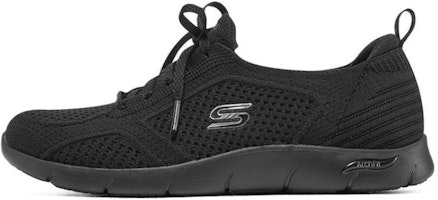 (Women) Skechers Arch Fit Refine 'Breathable Black Slip-On' 104249-BBK (Women) Skechers Arch Fit Refine 'Breathable Black Slip-On' 104249-BBK