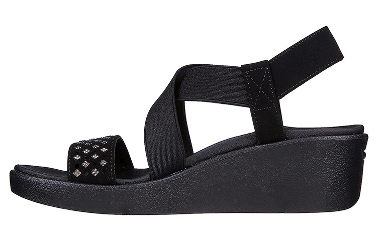 (Women) Skechers Arch Fit Rumble 'Black Wedge Sandal' 119265-BLK